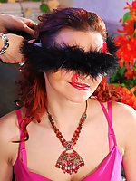 Provokingly dressed chick in lace top stockings tasting pussy of a waitress